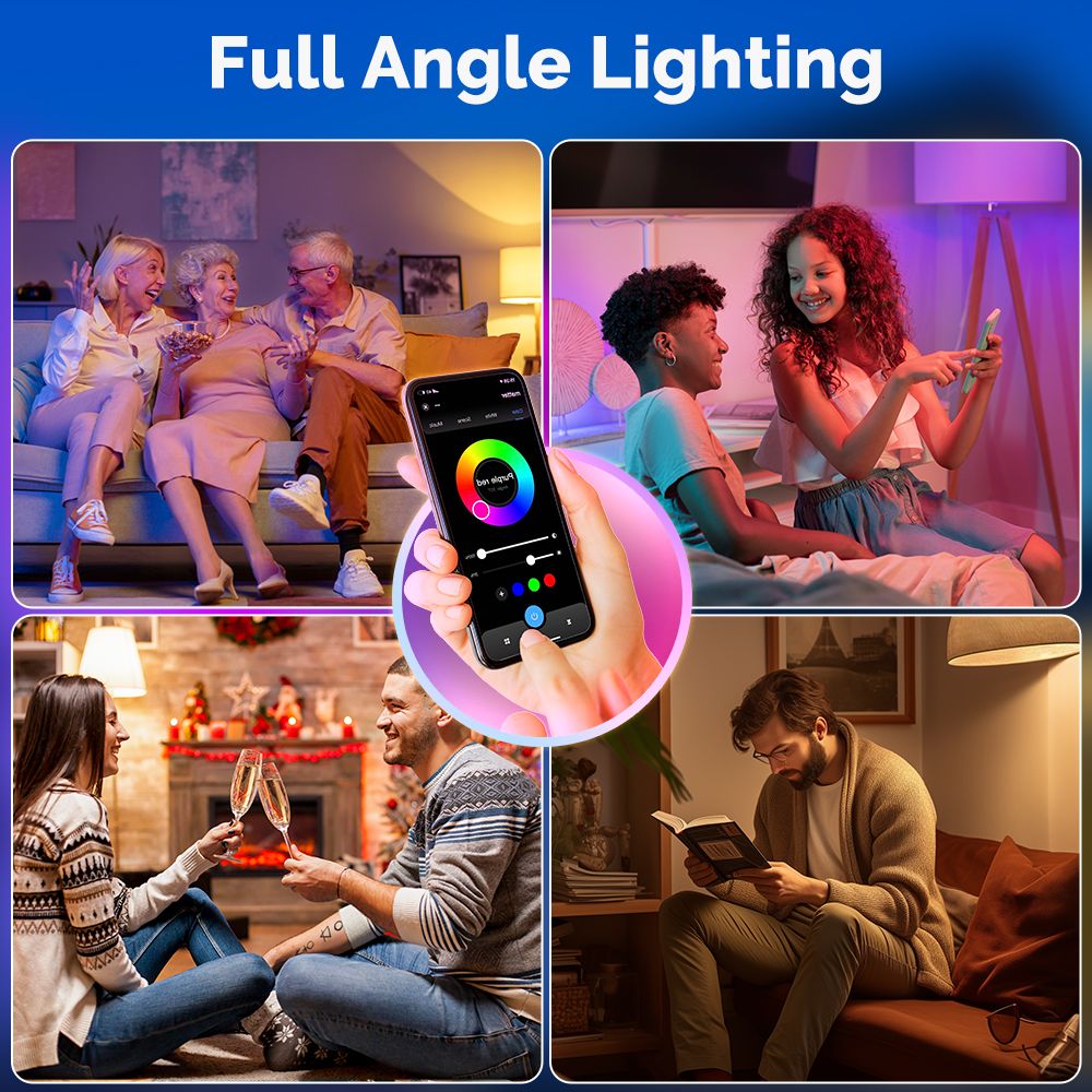 Tuya GU10 Matter WiFi Smart LED Bulb with Voice Control, Dimmable 5W Light 2700-6500K RGB Colors