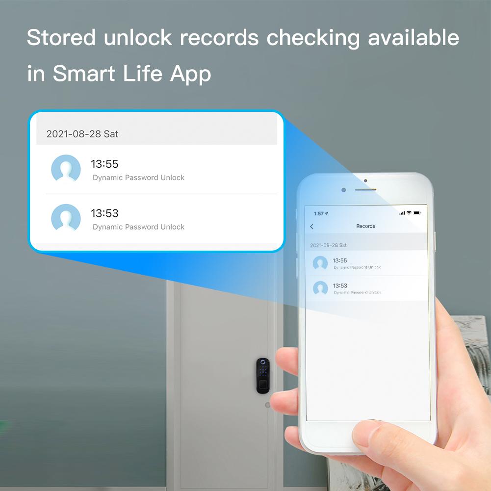 Wifi Tuya Smart Door Lock Fingerprint Digital Password Lock