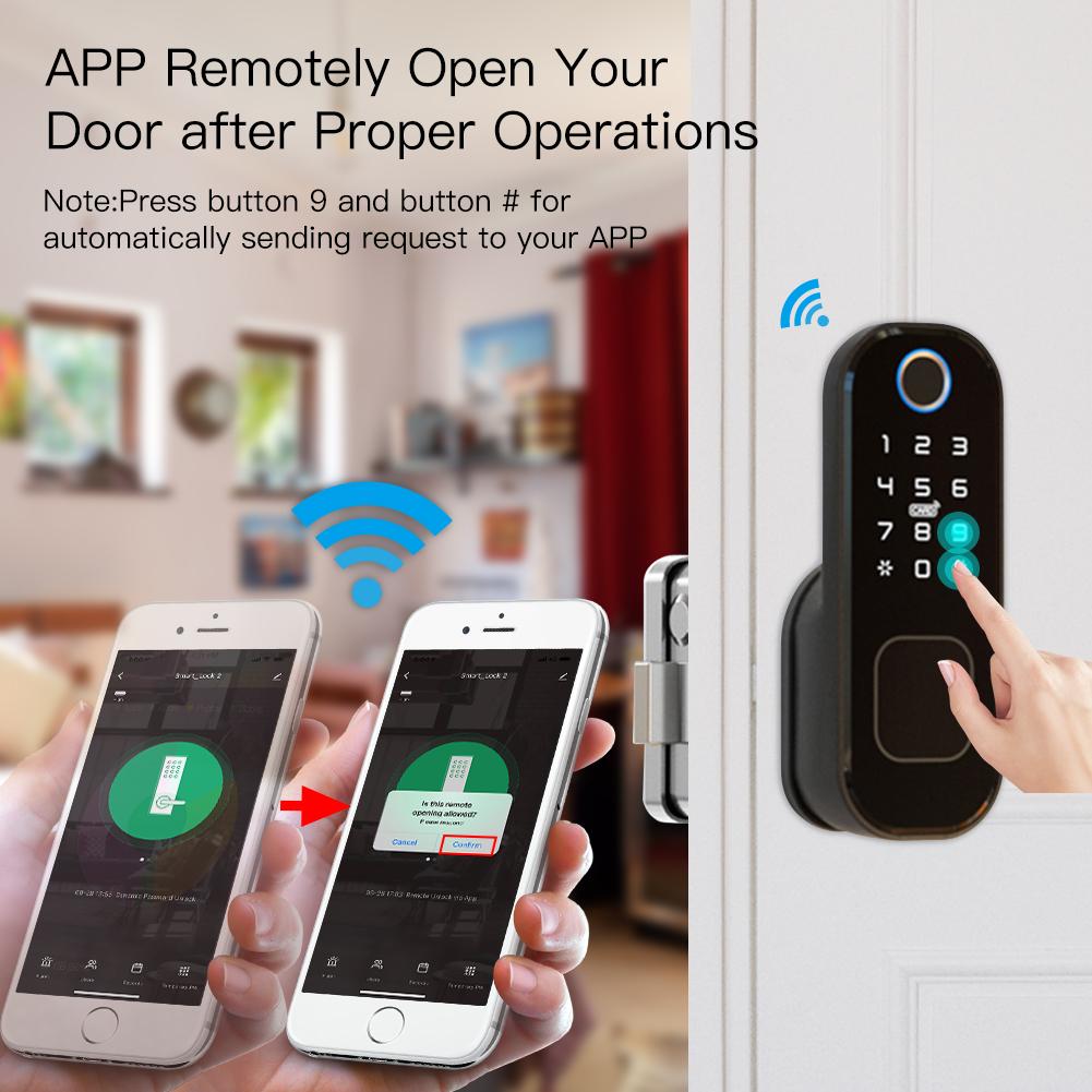 Wifi Tuya Smart Door Lock Fingerprint Digital Password Lock