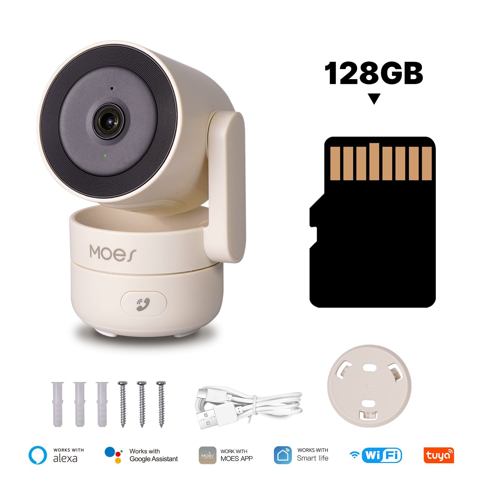 Tuya WiFi 4MP Indoor Security Camera with Night Vision and Motion Detection