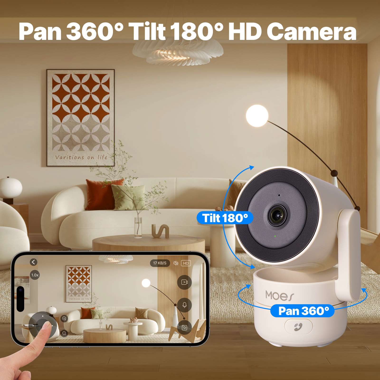 Tuya WiFi 4MP Indoor Security Camera with Night Vision and Motion Detection