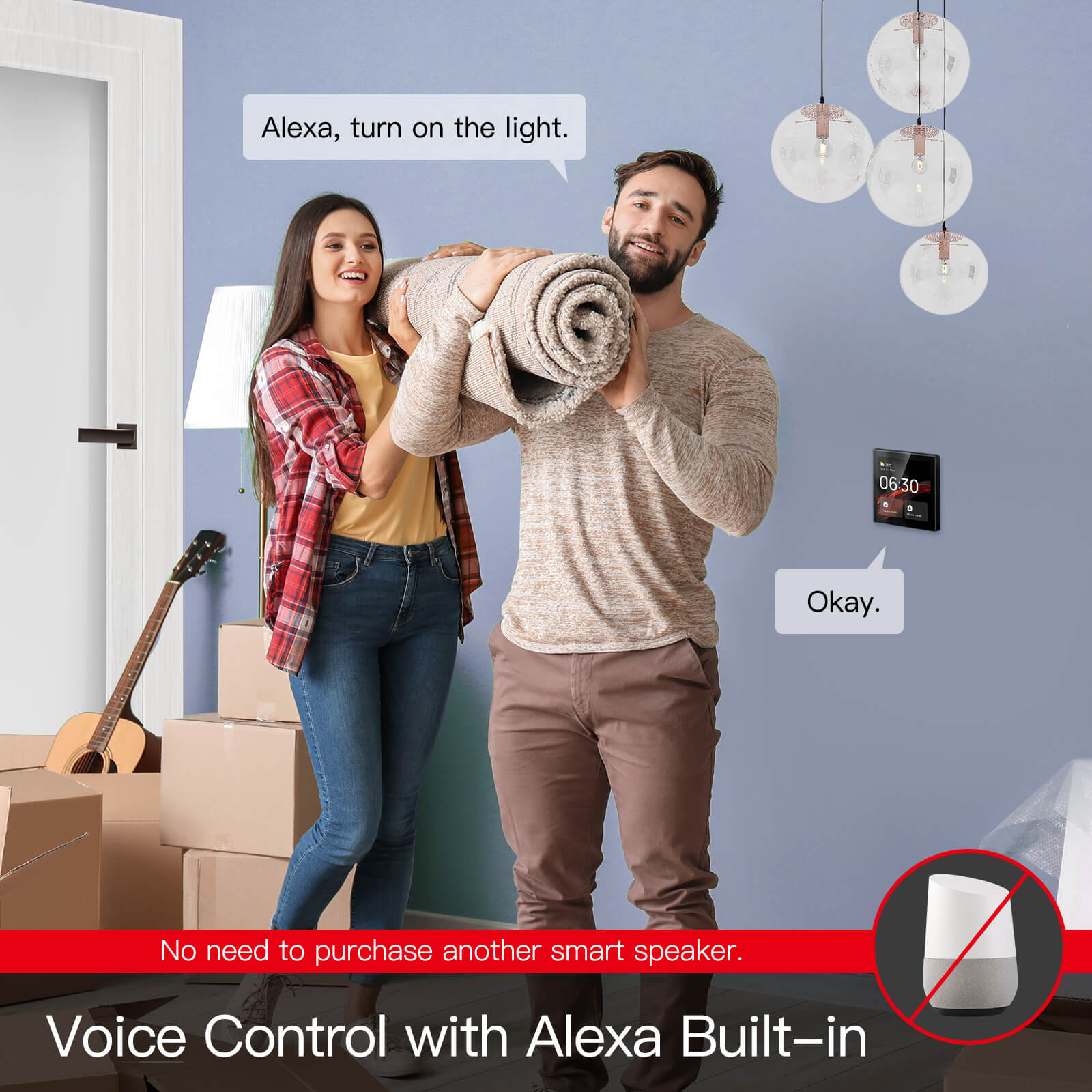 Tuya Wifi Smart Touch Screen Center Control Panel with Voice Control Alexa Built-in ZigBee Gateway Built-in