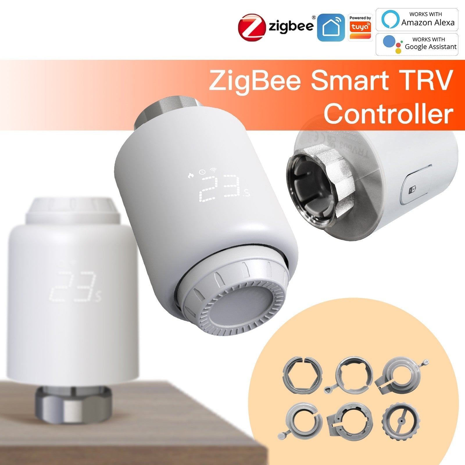 Tuya ZigBee Radiator Valve Smart Thermostat & Remote Control for Home Heating TRV 601