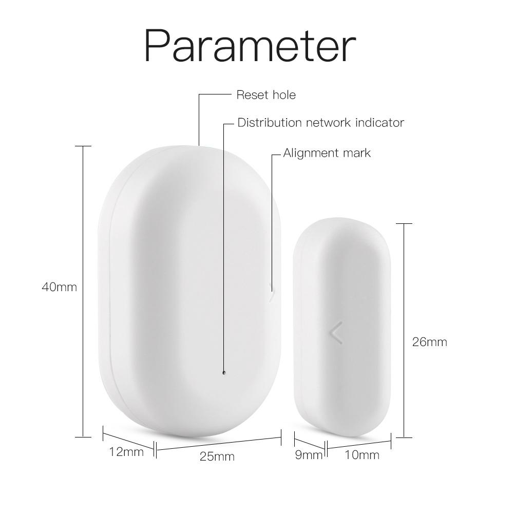 Tuya ZigBee Smart Window Door Gate Sensor Detector Security Alarm System 2MQTT Setup Availble