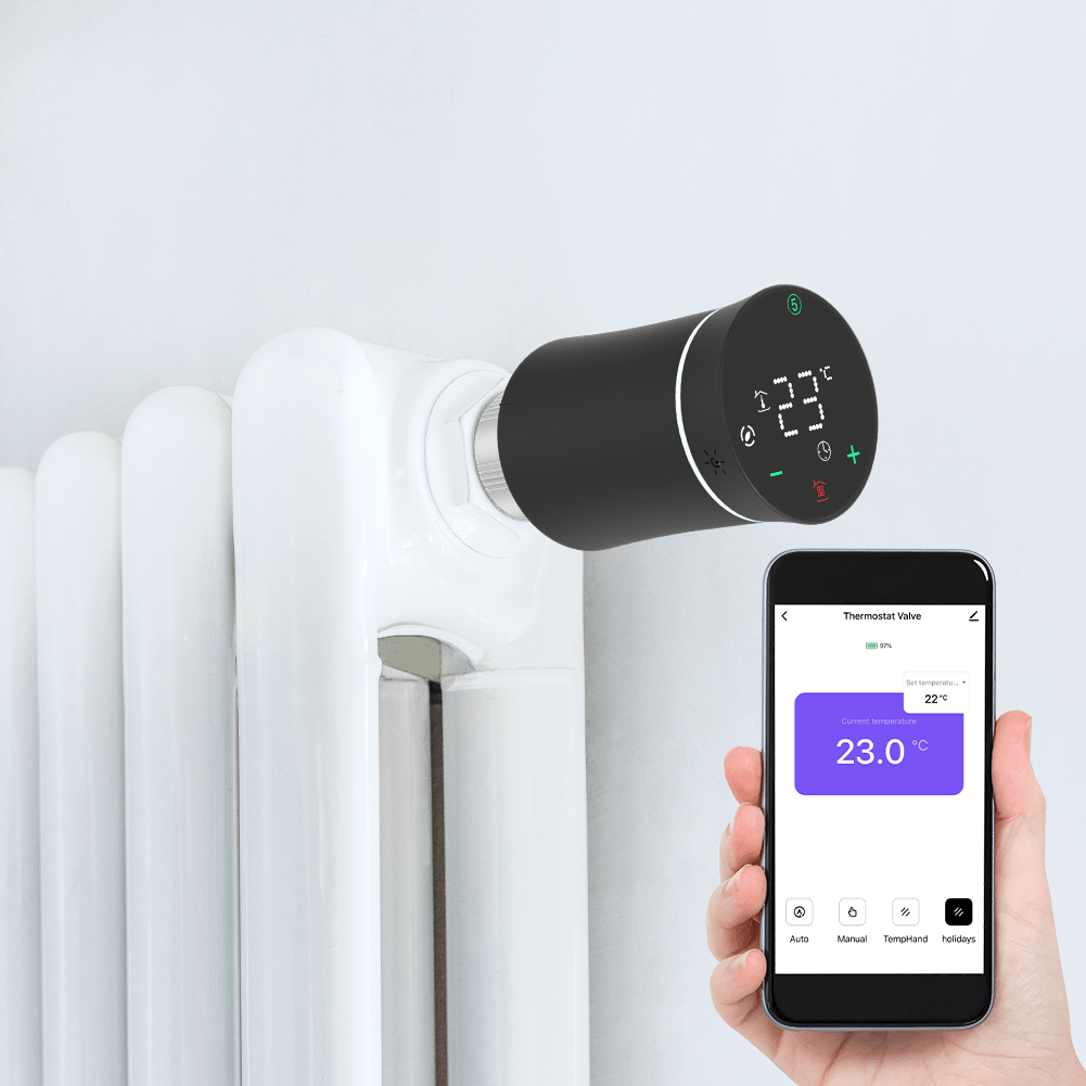 LumiMuse ZigBee Smart Radiator Valves Tuya Save Energy Black White TRV BRT 100 Mini Soft Touching Thermostatic Valve