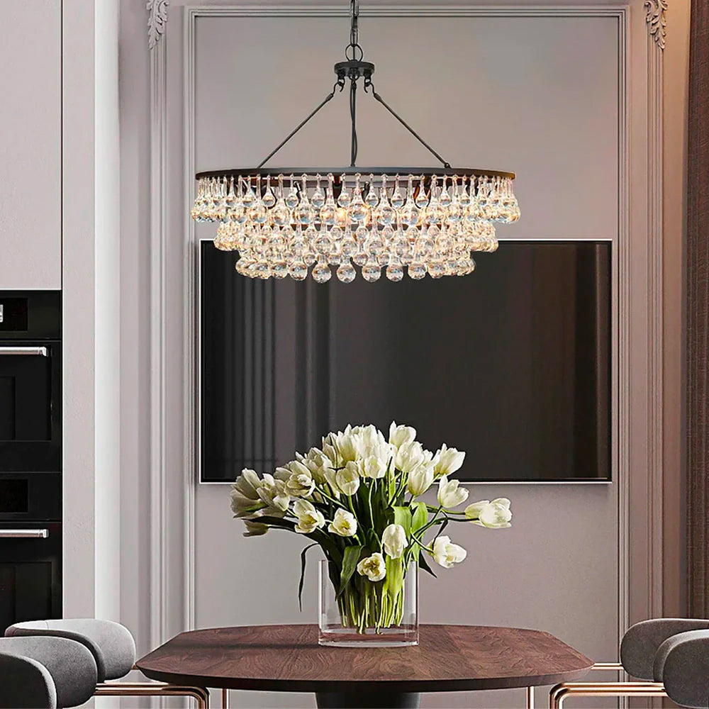 Unique Tiered Crystal Chandelier | LumiMuse