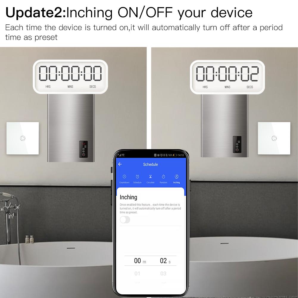 WiFi Smart Boiler Touch Switch Single Pole Neutral Wire Required 100-240V 20A EU Version