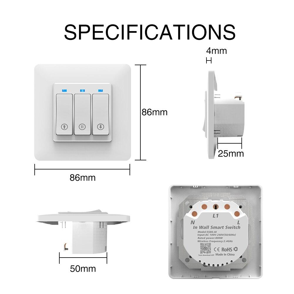 WiFi Smart Curtain Push Button Switch For Motorized Curtain Motor Roller Blinds EU