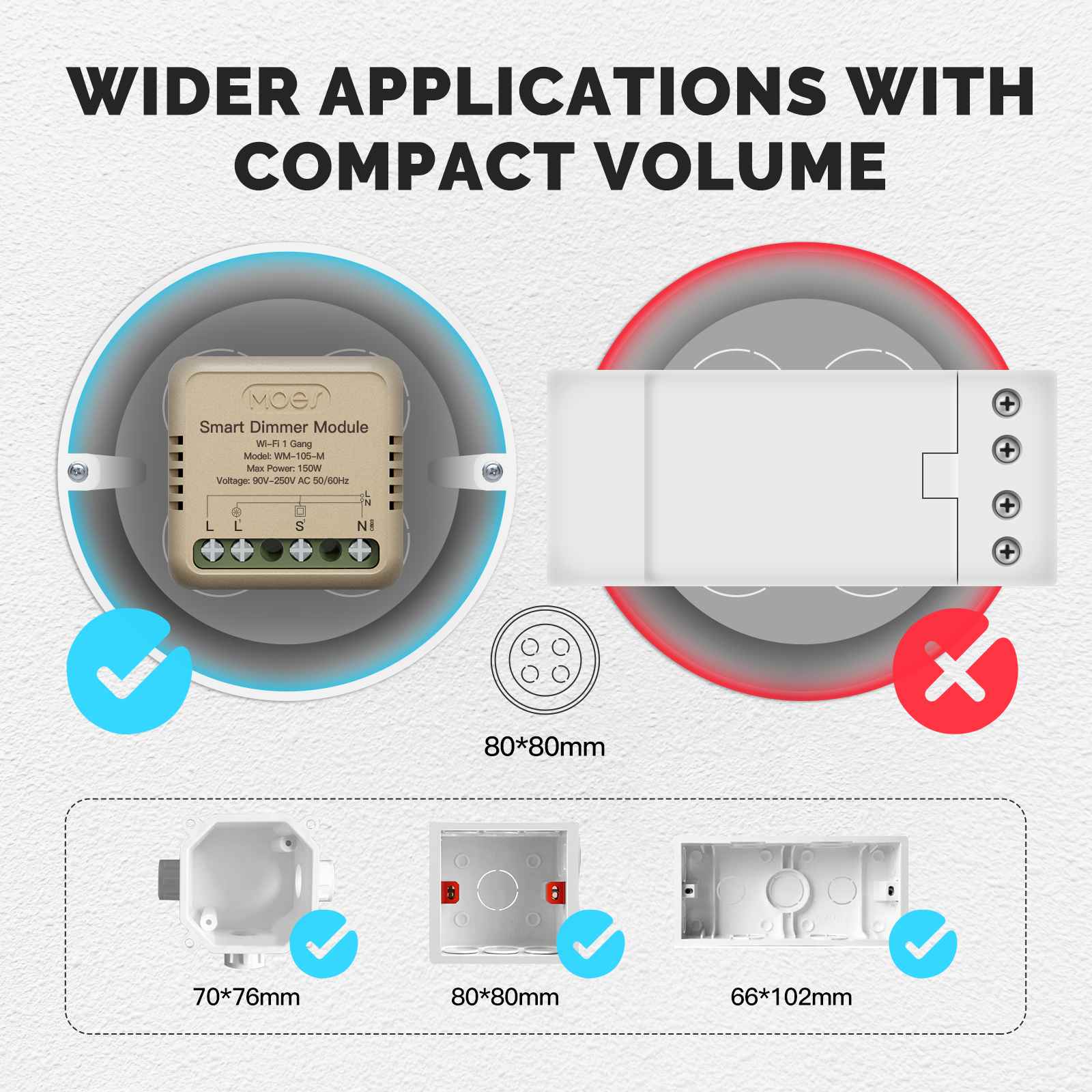 WiFi Smart Dimmer Switch Module Timer Diy Breaker  1/2 Gang