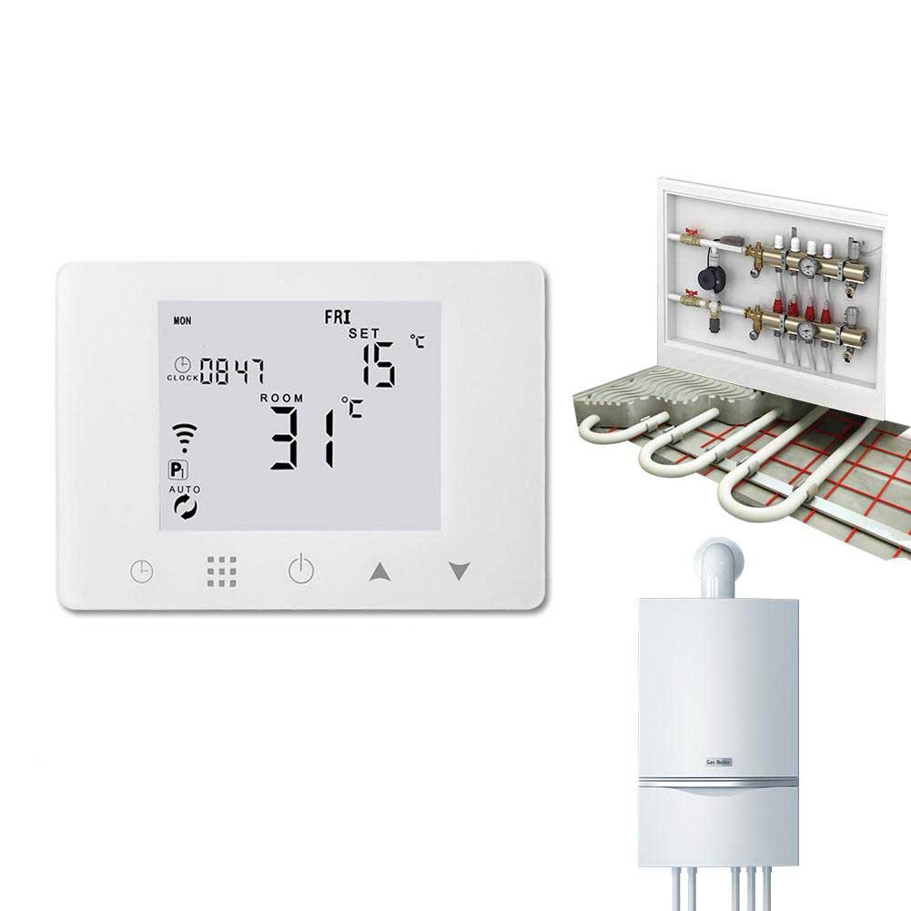 WiFi Smart LCD Wall-Hung Gas Boiler Water Underfloor Heating Temperature Controller | LumiMuse 