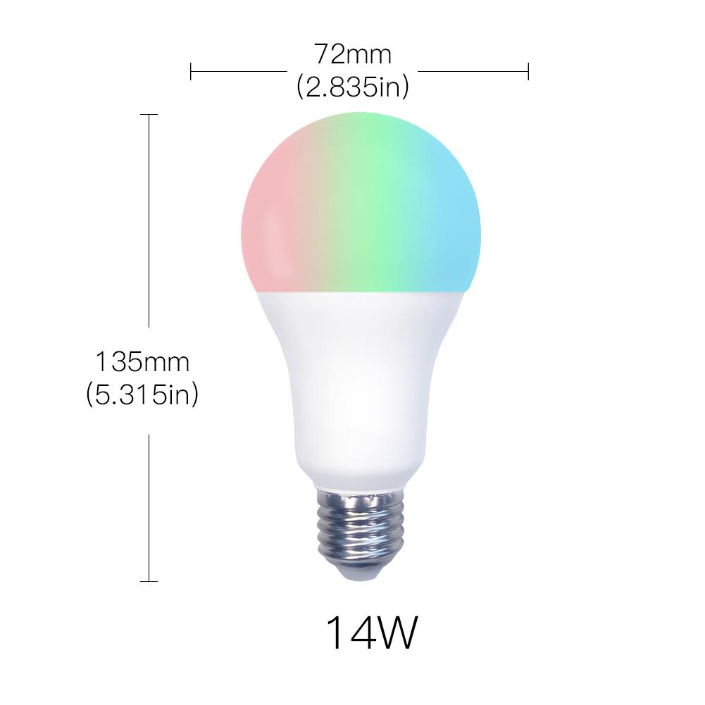 WiFi Smart LED Light Bulb Dimmable Lamp 14W  RGB C+W  Color Changing Timing Save Energy