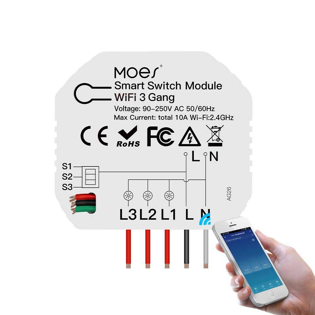 3/4 Gang, 1/2 Way Module, Wireless Home Smart Switch Light Modular