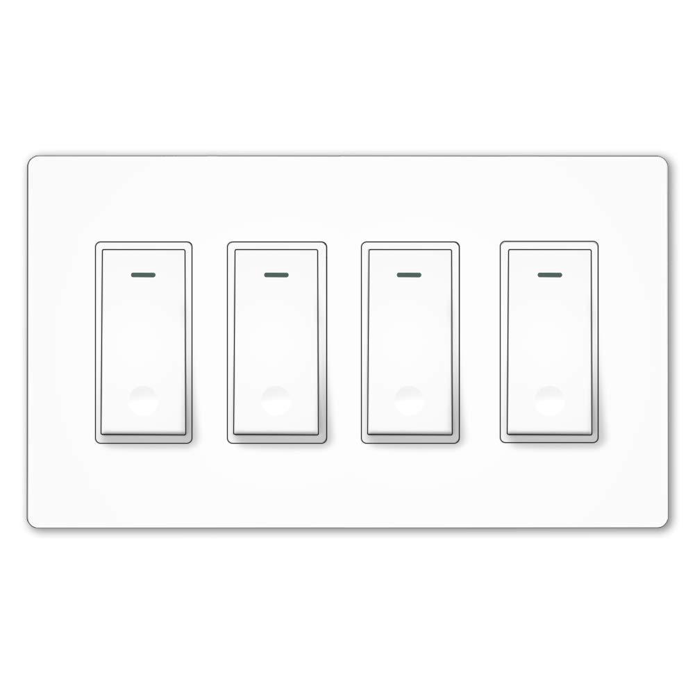 WiFi Smart In-Wall 2/3/4 Gang Light Push Button Switch US