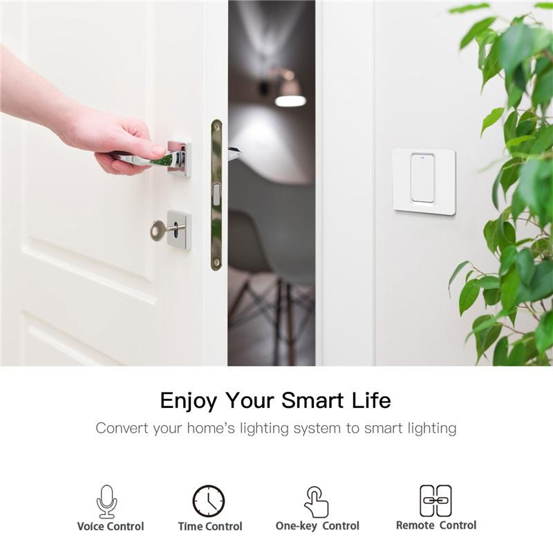 WiFi Smart Light Push Button Switch 2 Way Multi-Control Neutral Wire Required EU