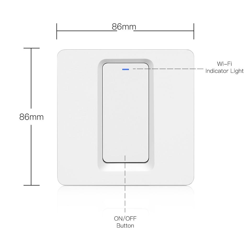 WiFi Smart Light Push Button Switch Neutral Wire Optional Capacitor required 220-240V EU