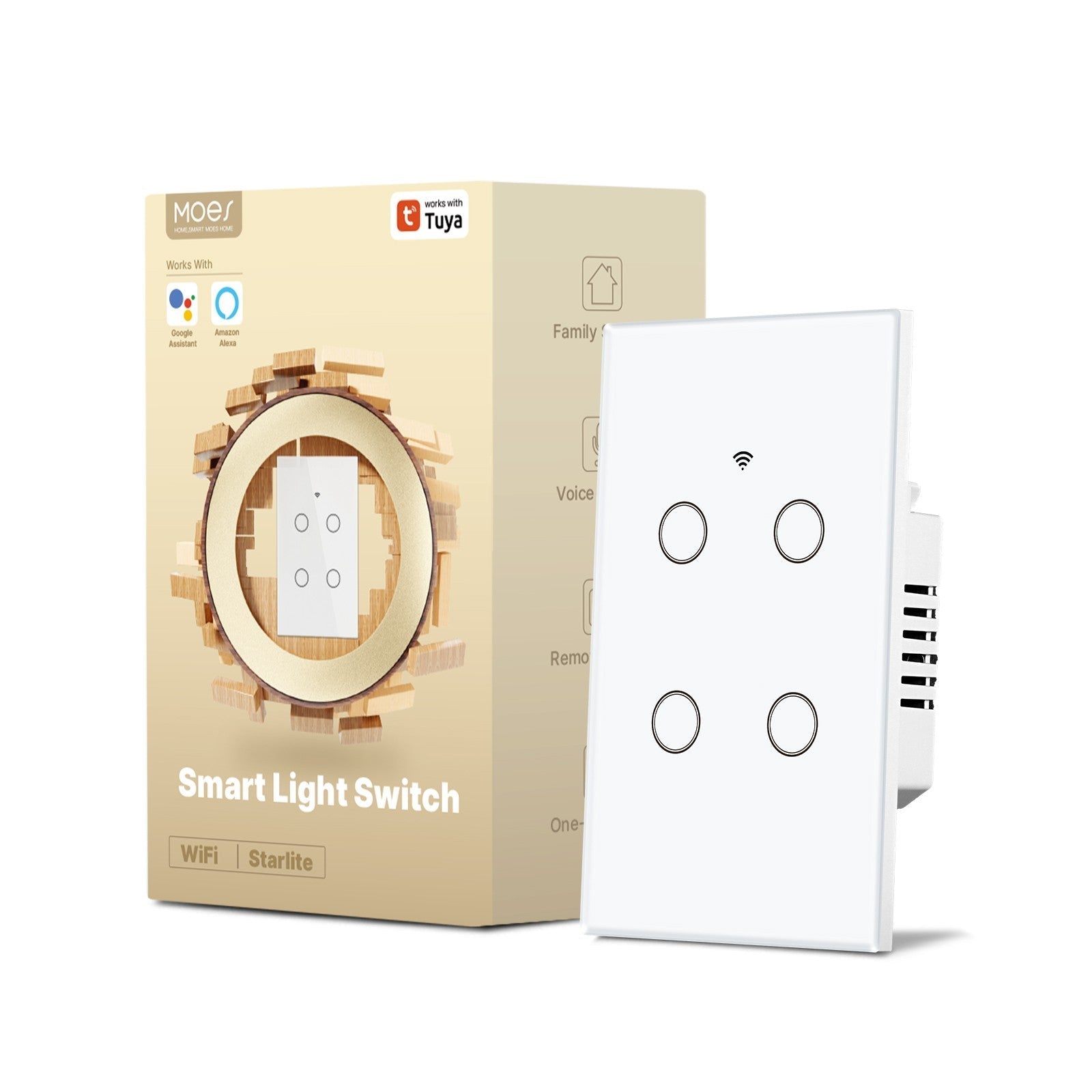 WiFi Smart Light Switch Wall Touch Glass Switch No Neutral Wire Required US Standard | LumiMuse