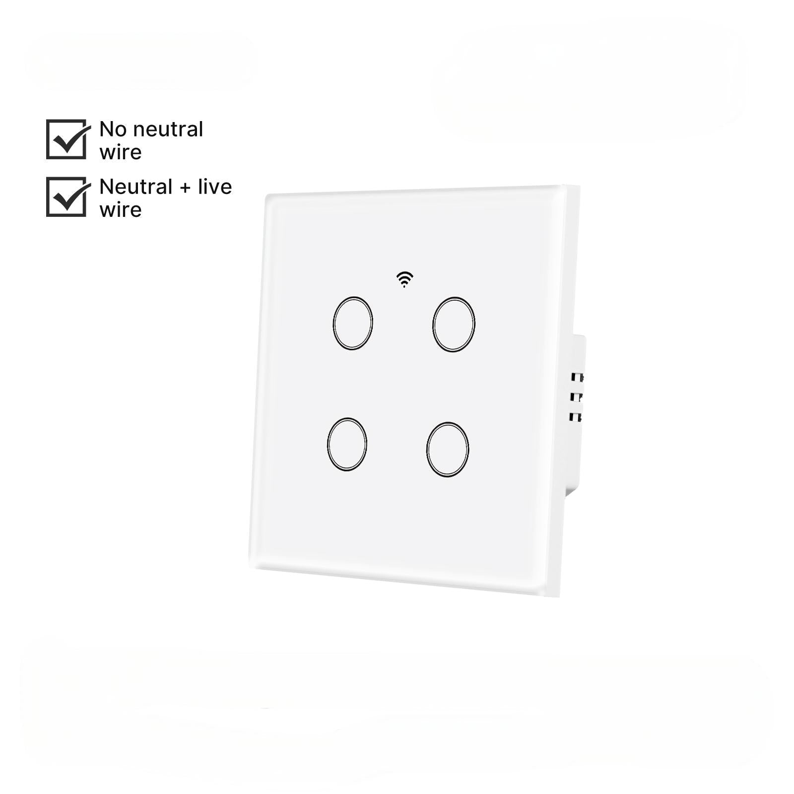 WiFi Smart Light Wall Touch Switch No Neutral Wire Required EU Standard