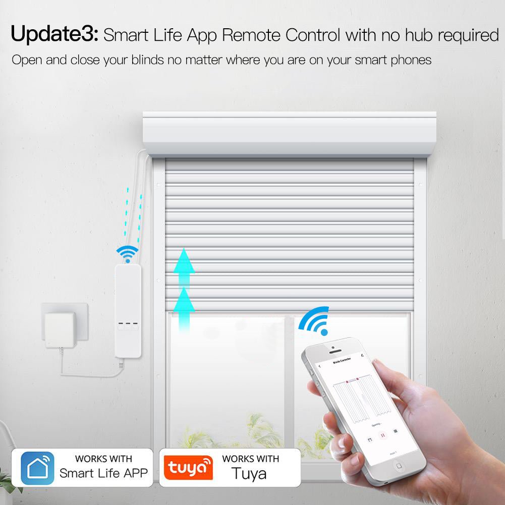 WiFi Smart Motorized Chain Roller Blinds Shade Shutter Drive Electric Curtain Motor RF Remote Automation Kit