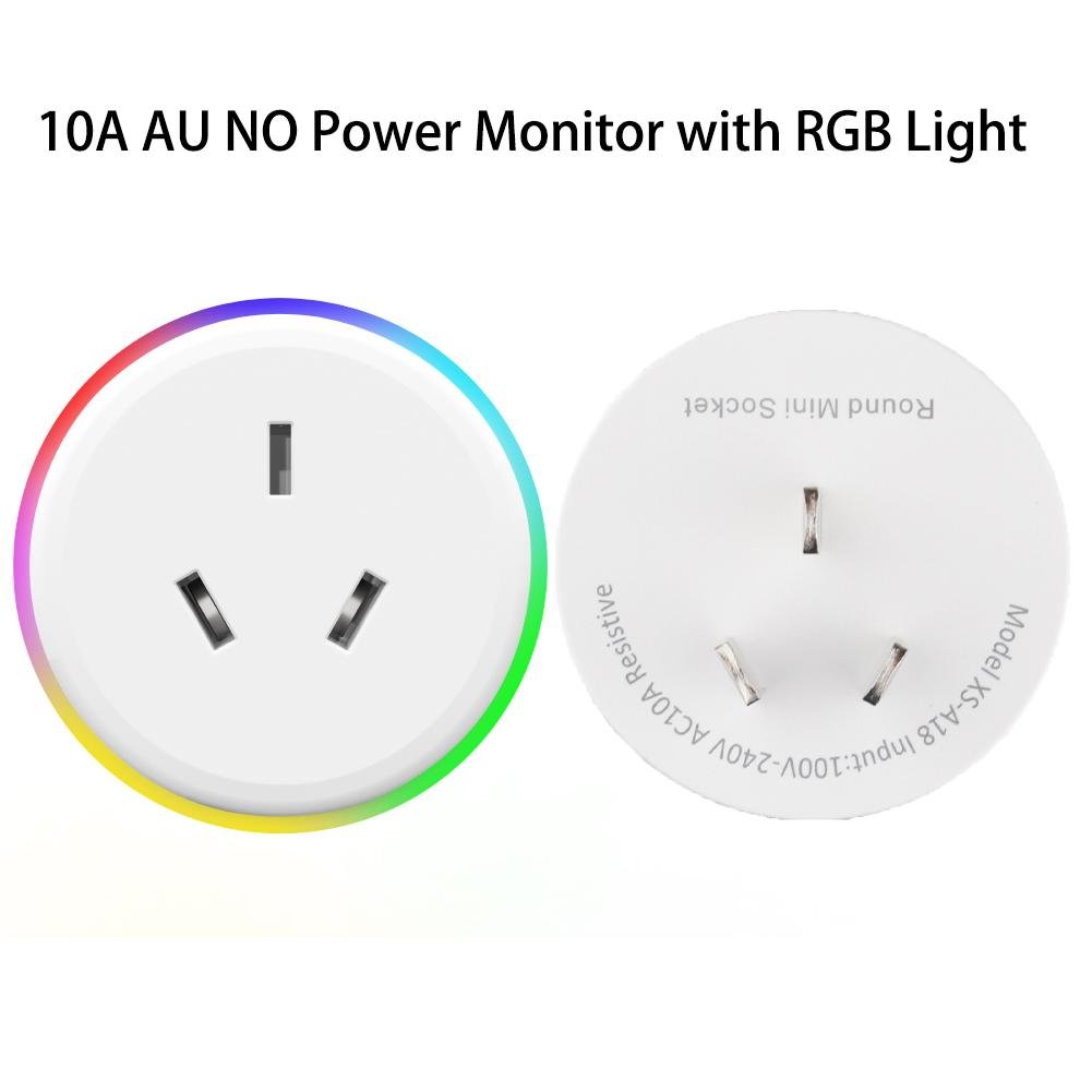 WiFi Smart Plug Outlet Wireless Power Socket Real-time Monitor Electricity With RGB Light