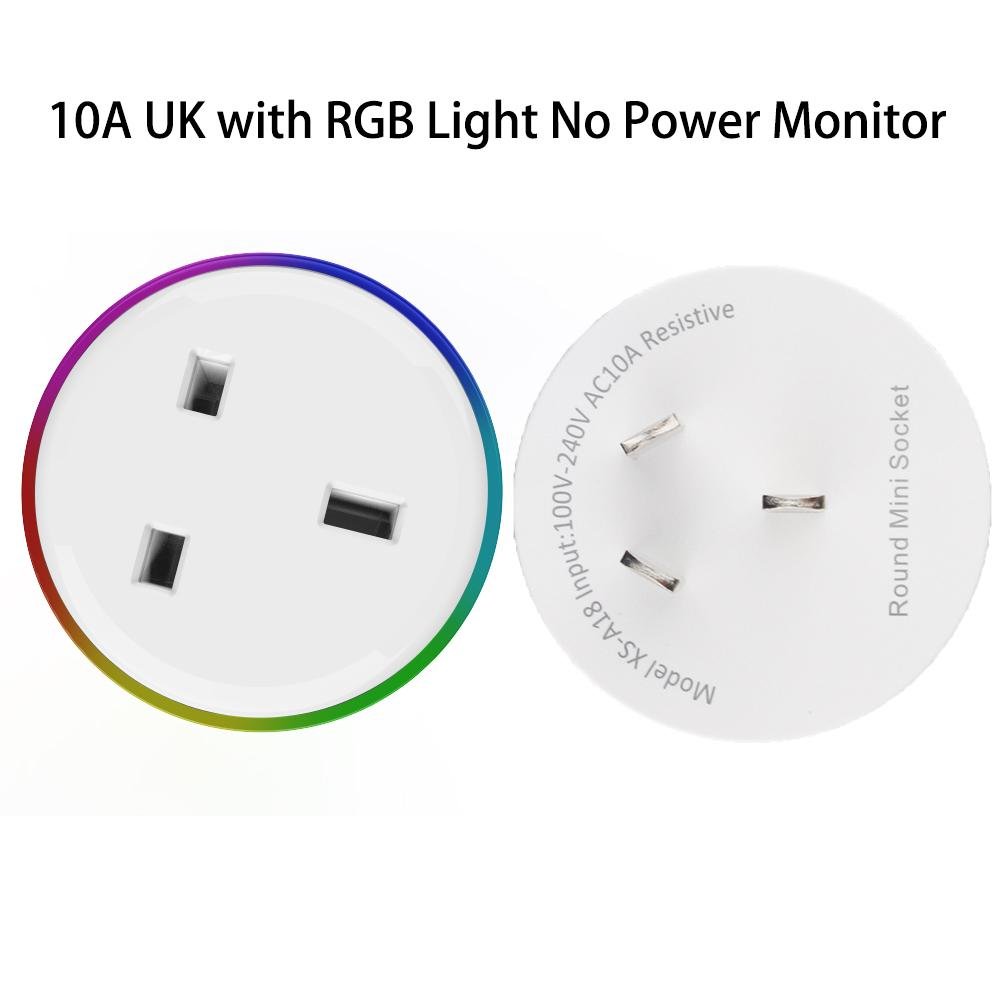 WiFi Smart Plug Outlet Wireless Power Socket Real-time Monitor Electricity With RGB Light