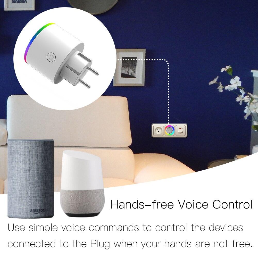 WiFi Smart Plug Outlet Wireless Power Socket Real-time Monitor Electricity With RGB Light