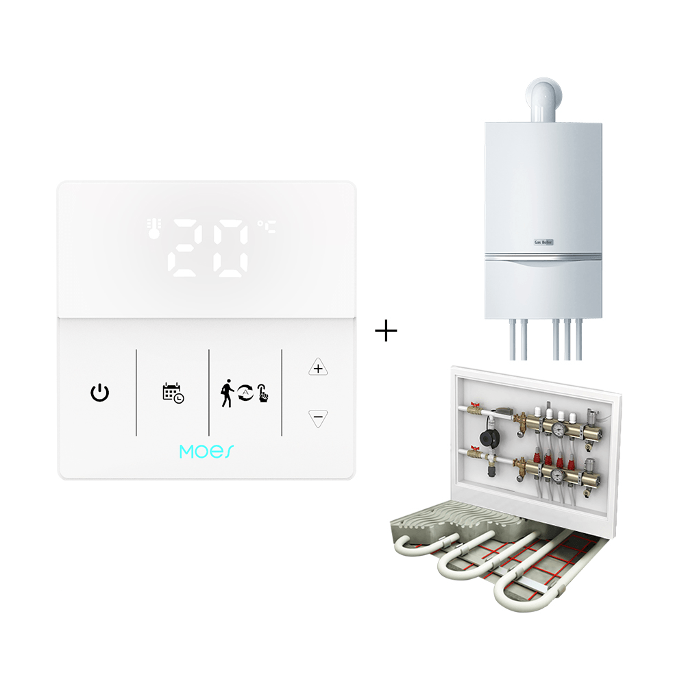 WiFi Smart Programmable Thermostat Electric Underfloor Heating Touch Screen Temperature Controller Logo Color Adjustable