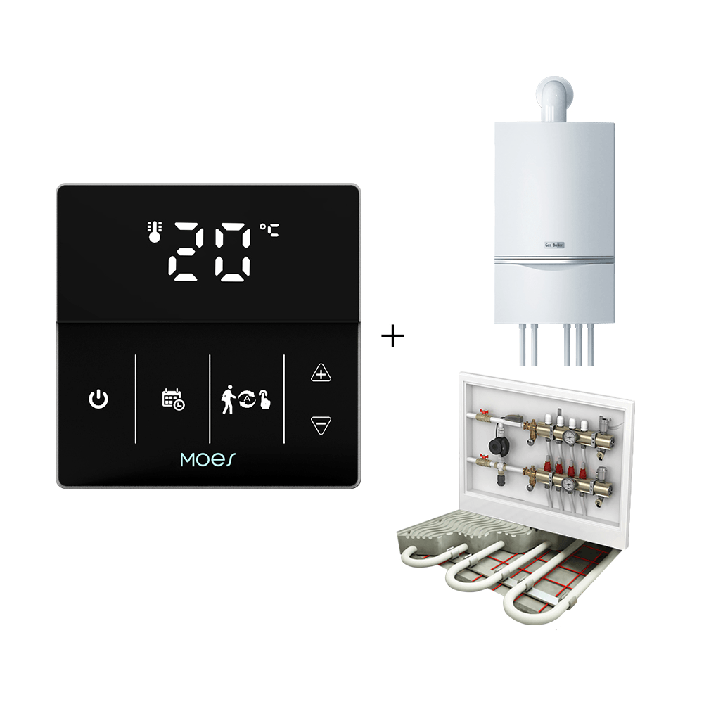 WiFi Smart Programmable Thermostat Electric Underfloor Heating Touch Screen Temperature Controller Logo Color Adjustable