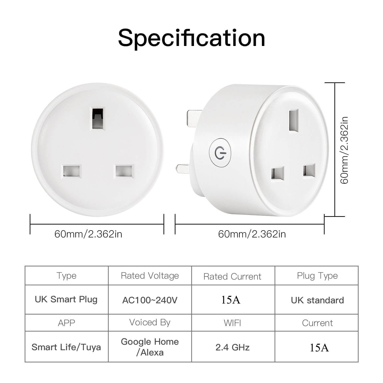 WiFi Smart Socket Power Plug UK Version 15A