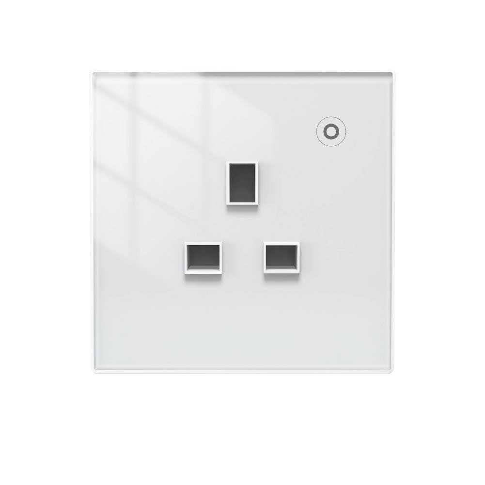 WiFi Smart Wall Socket Glass Panel Outlet Power Monitor Touch Plug Relay Status Light Mode Adjustable EU