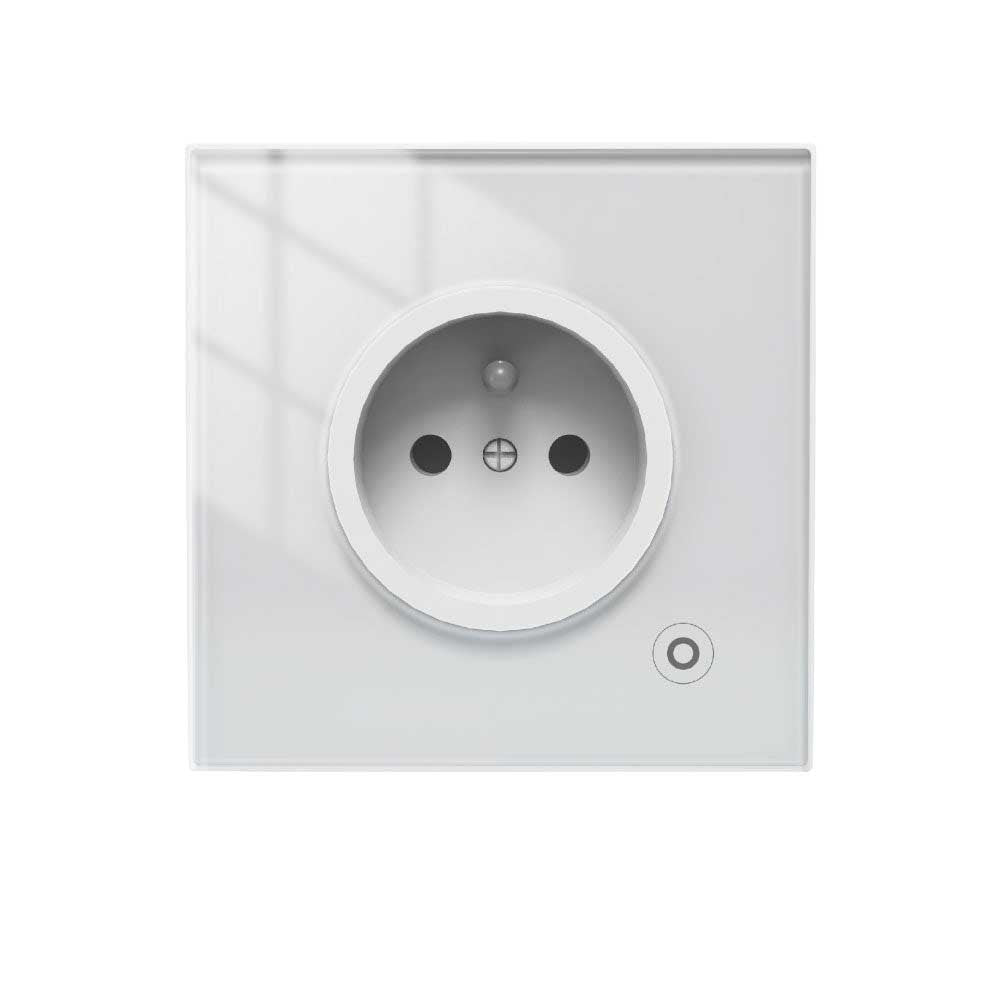 WiFi Smart Wall Socket Glass Panel Outlet Power Monitor Touch Plug Relay Status Light Mode Adjustable EU