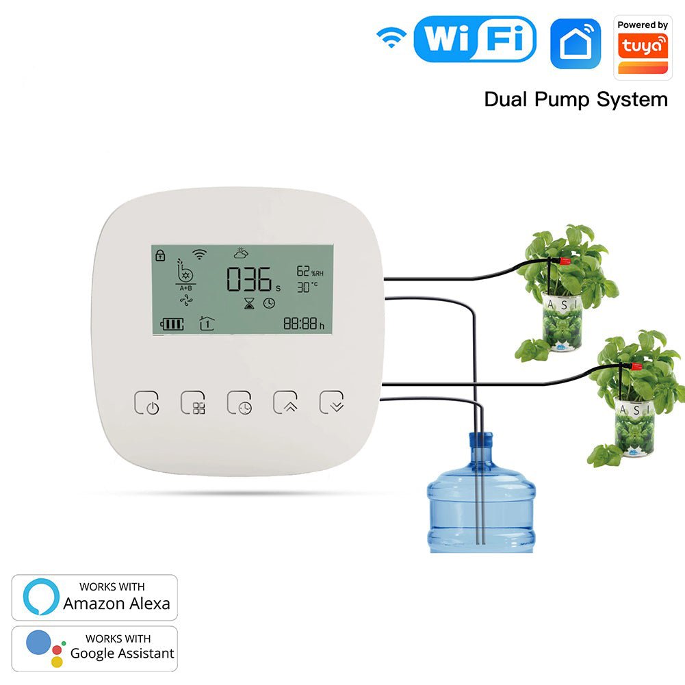 WiFi Smart Plant Water Pump Watering Machine Automatic Micro-drip Irrigation System Dual Pump Watering Timer