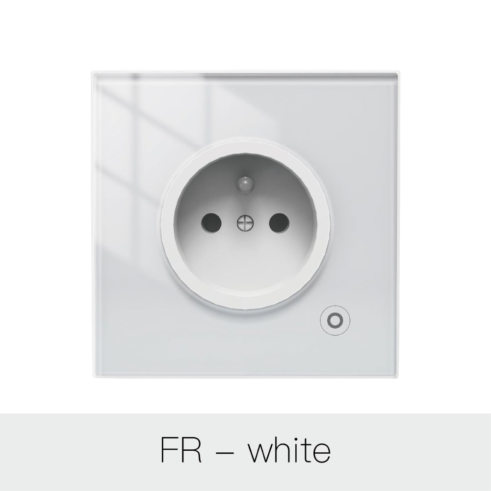 WiFi Smart Wall Socket Glass Panel Outlet Power Monitor Touch Plug Relay Status Light Mode Adjustable EU