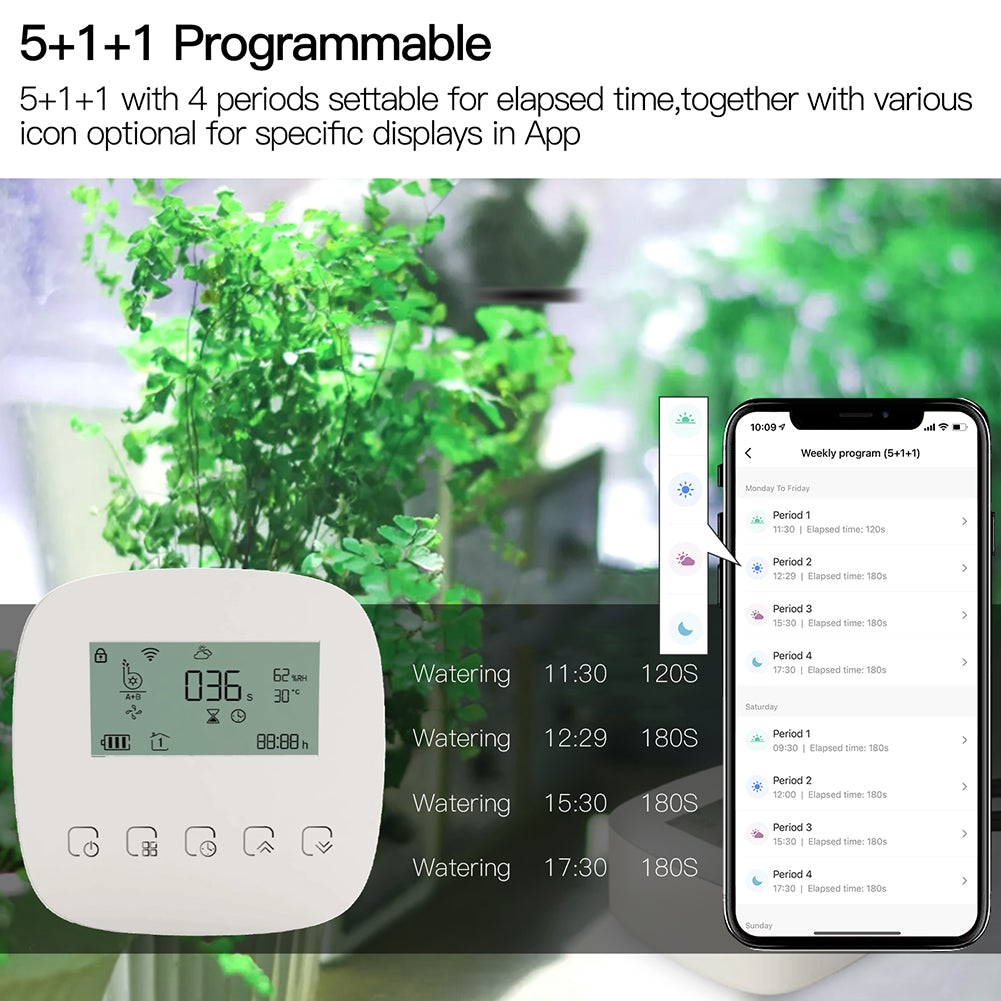 WiFi Smart Plant Water Pump Watering Machine Automatic Micro-drip Irrigation System Dual Pump Watering Timer