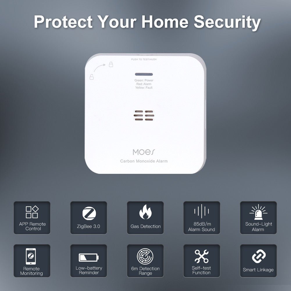 ZigBee CO Detector Alarm Wireless Gas Leak Carbon Monoxide Sensor