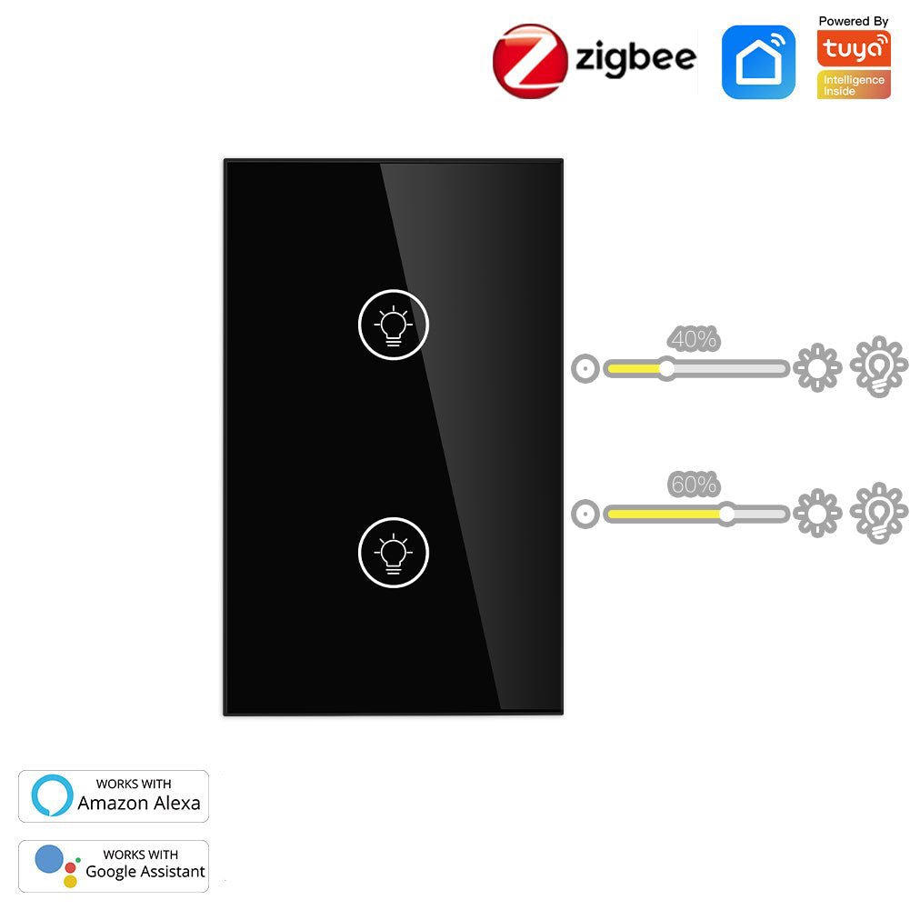 ZigBee Smart Dimmer Switch, Multi-gang Smart Light Dimmer Switch, US Single Pole Neutral Wire Required