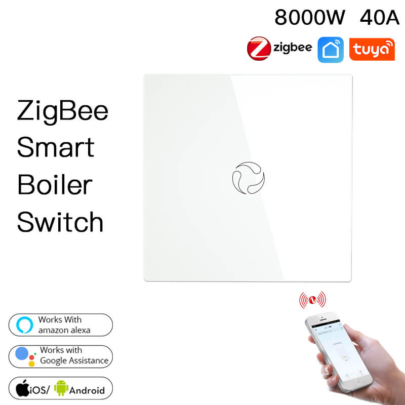 ZigBee Smart Boiler Touch Switch Water Heater Single Pole Neutral Wire Required  20A EU | LumiMuse