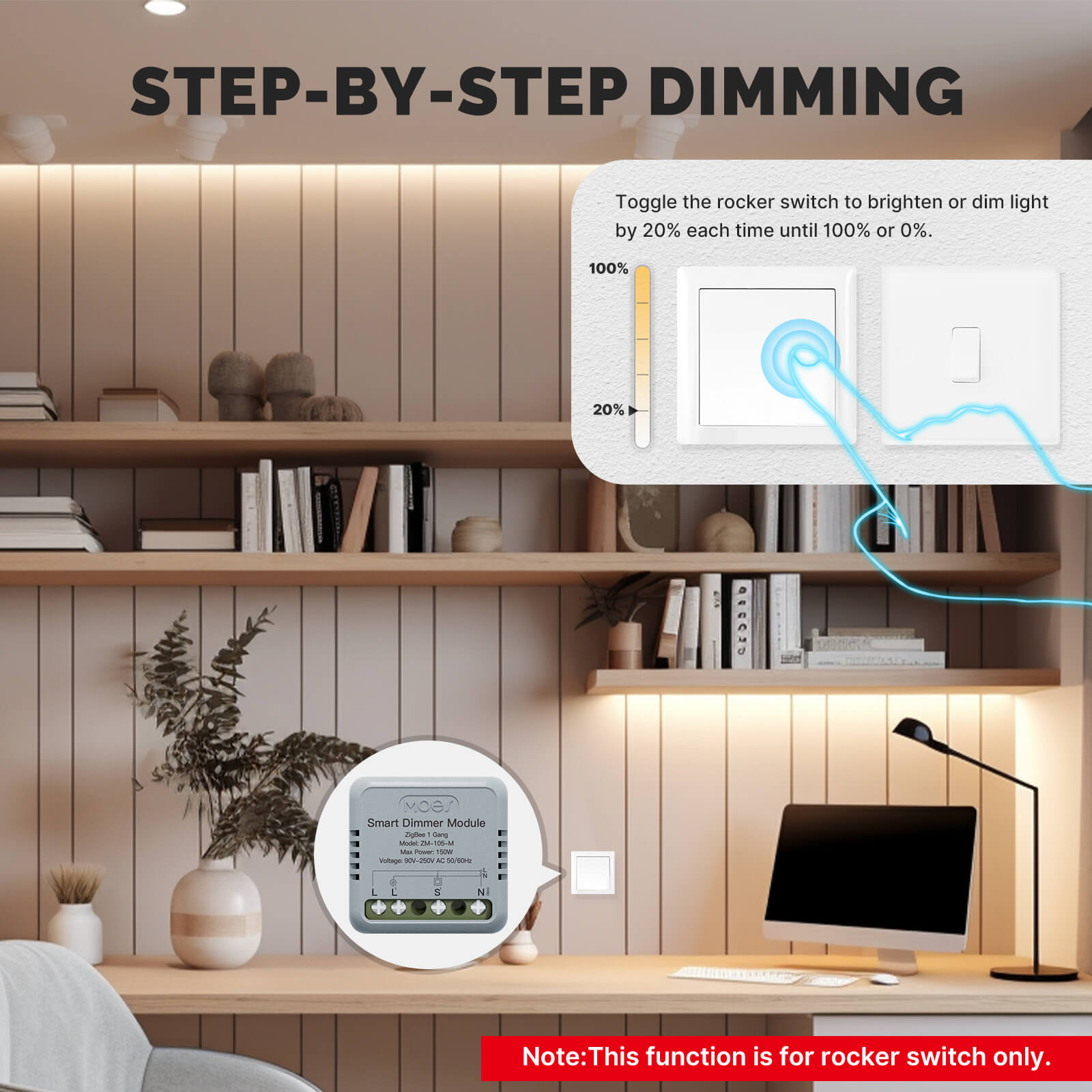 Zigbee Smart Dimmer Switch Module Timer Diy Breaker  1/2 Gang