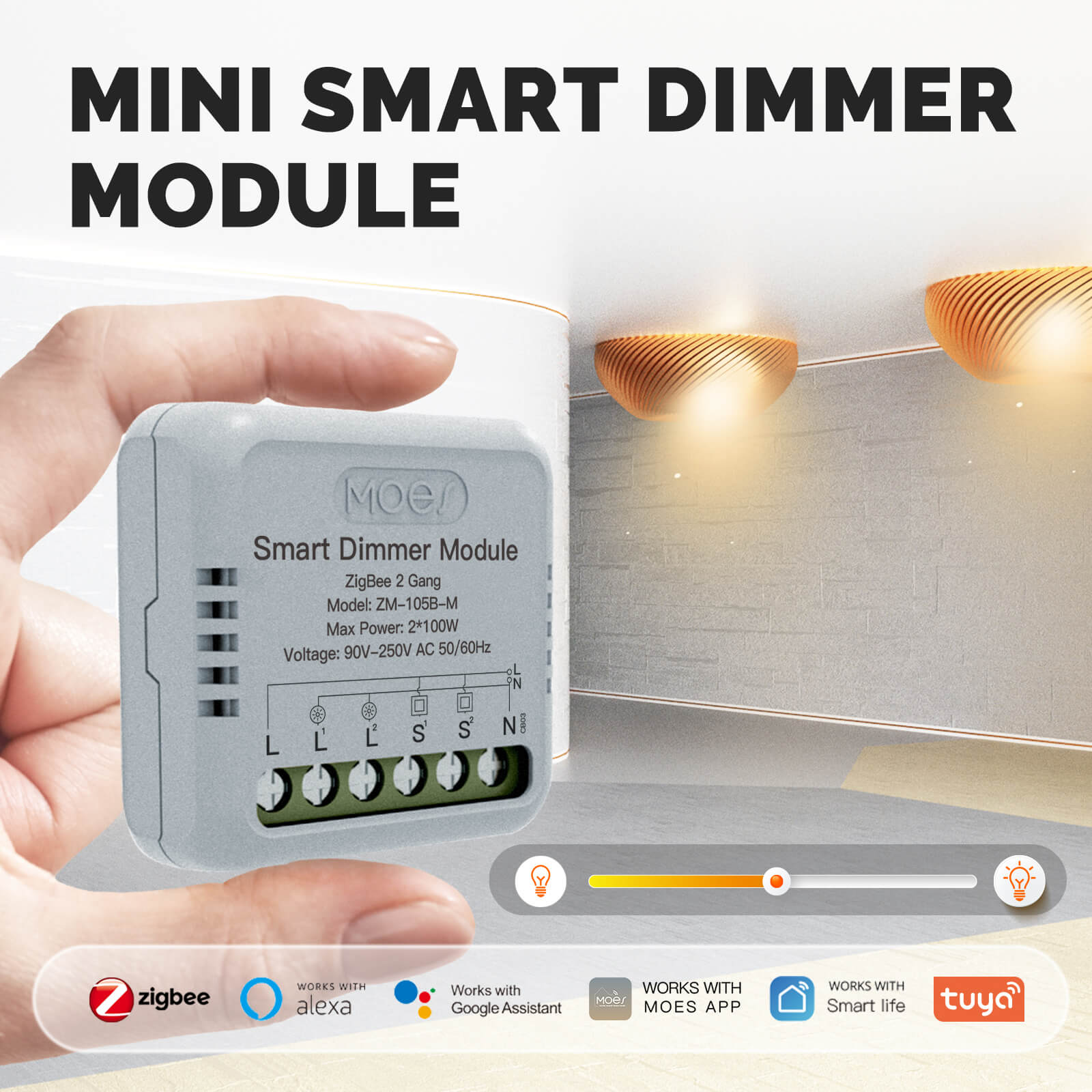 Zigbee Smart Dimmer Switch Module Timer Diy Breaker  1/2 Gang