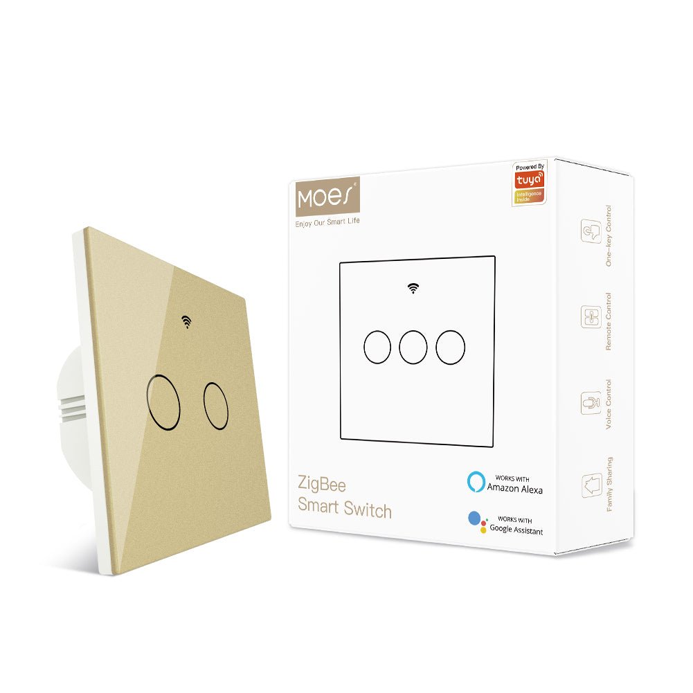 ZigBee 2 Way Light Switch, Touch Multi-Control Switch, Neutral Wire Optional, No Capacitor EU