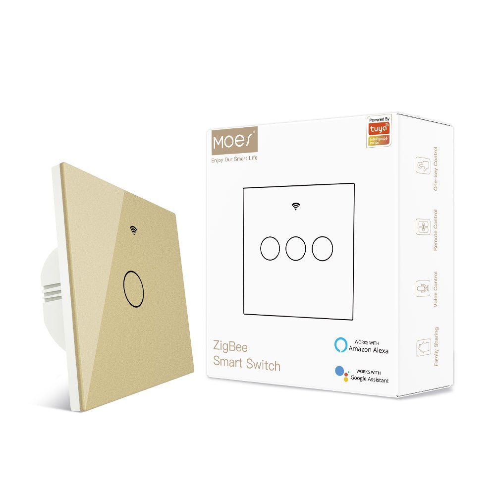 ZigBee 2 Way Light Switch, Touch Multi-Control Switch, Neutral Wire Optional, No Capacitor EU