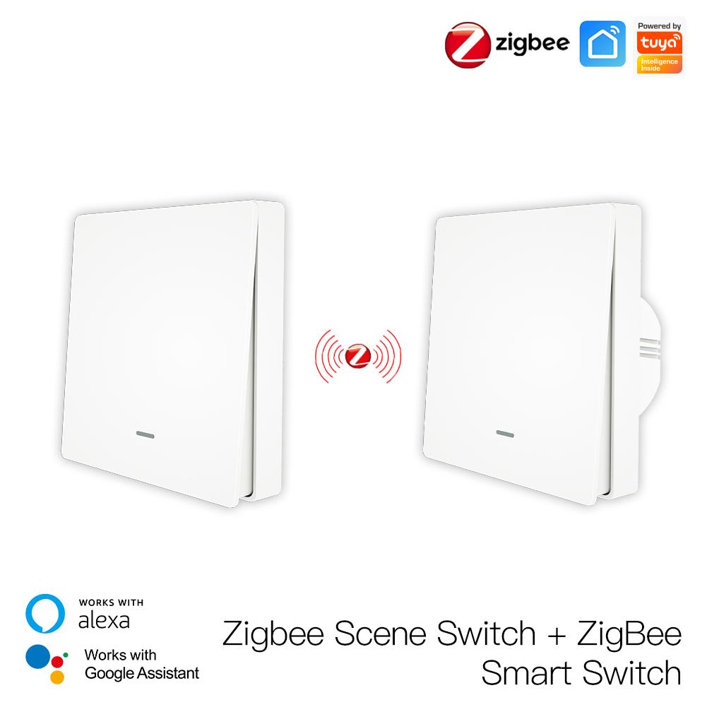 Smart ZigBee Scene Push Button Switch Single Pole Neutral Wire Optional No Capacitor | LumiMuse