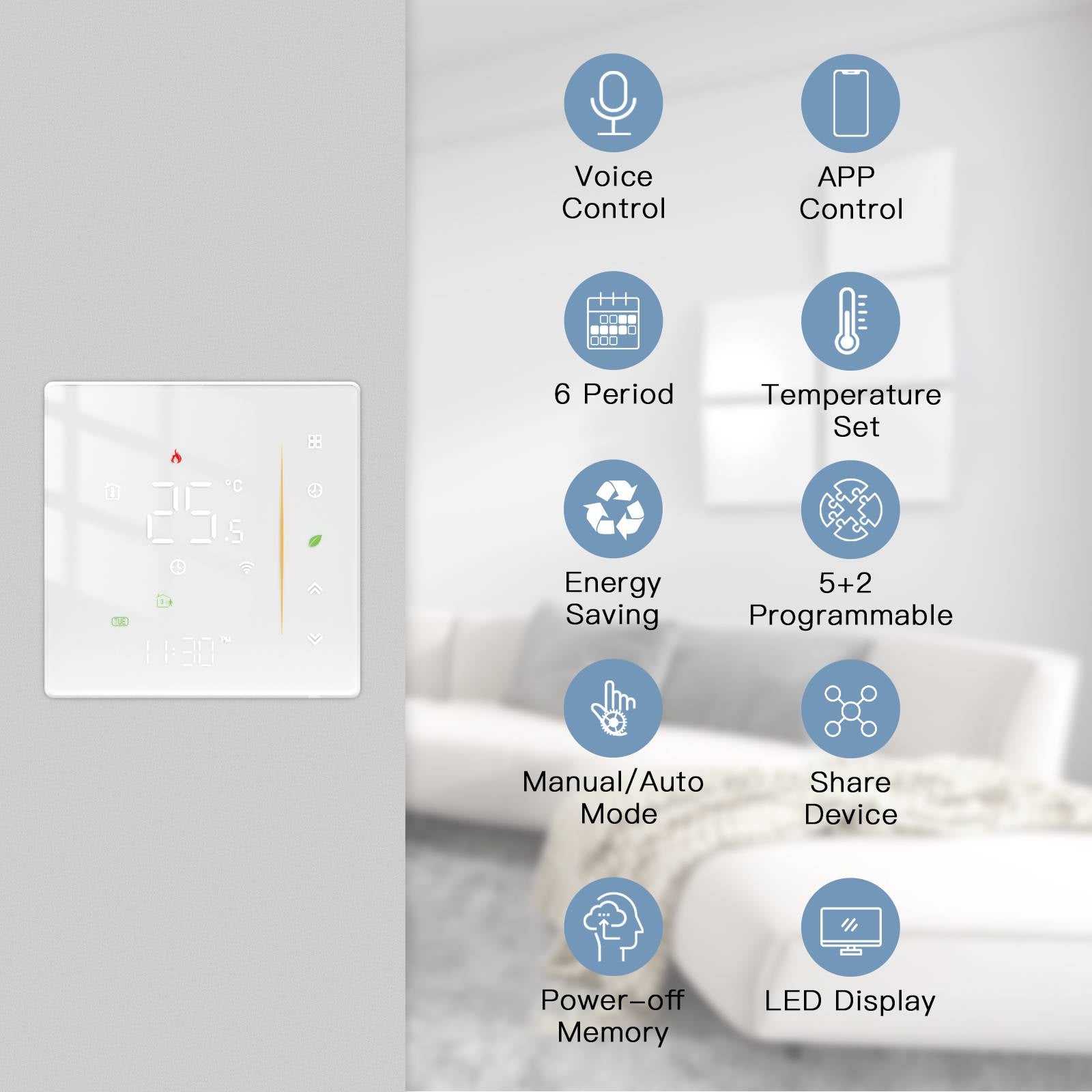 Zigbee Smart Thermostat Gas/Water Heater, Room Thermostat Digital Programmable