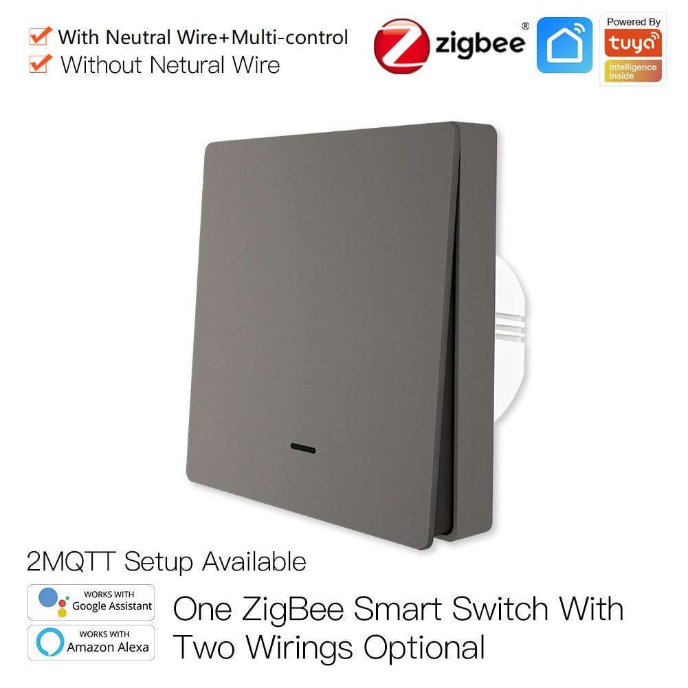 ZigBee 1/2/3 Gang Smart Push Button Light Switch 2 Way Multi-Control Neutral Wire Optional EU