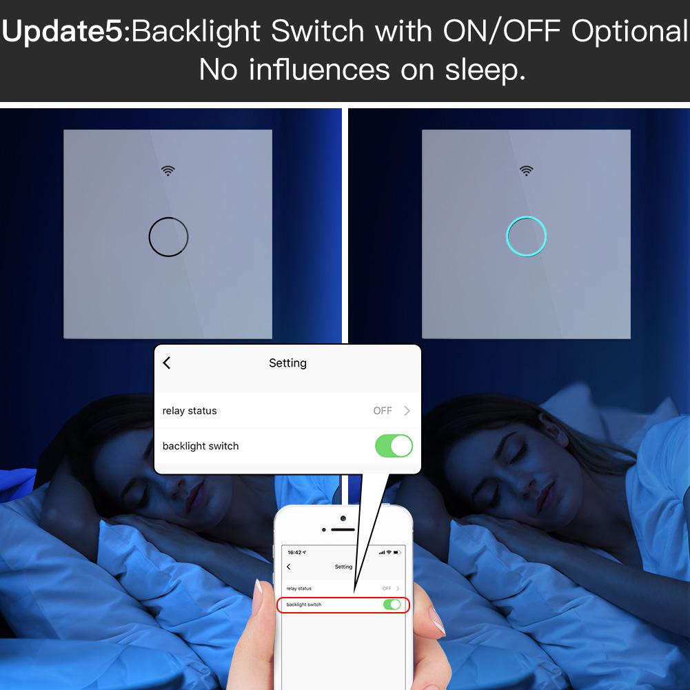 ZigBee 2 Way Light Switch, Touch Multi-Control Switch, Neutral Wire Optional, No Capacitor EU