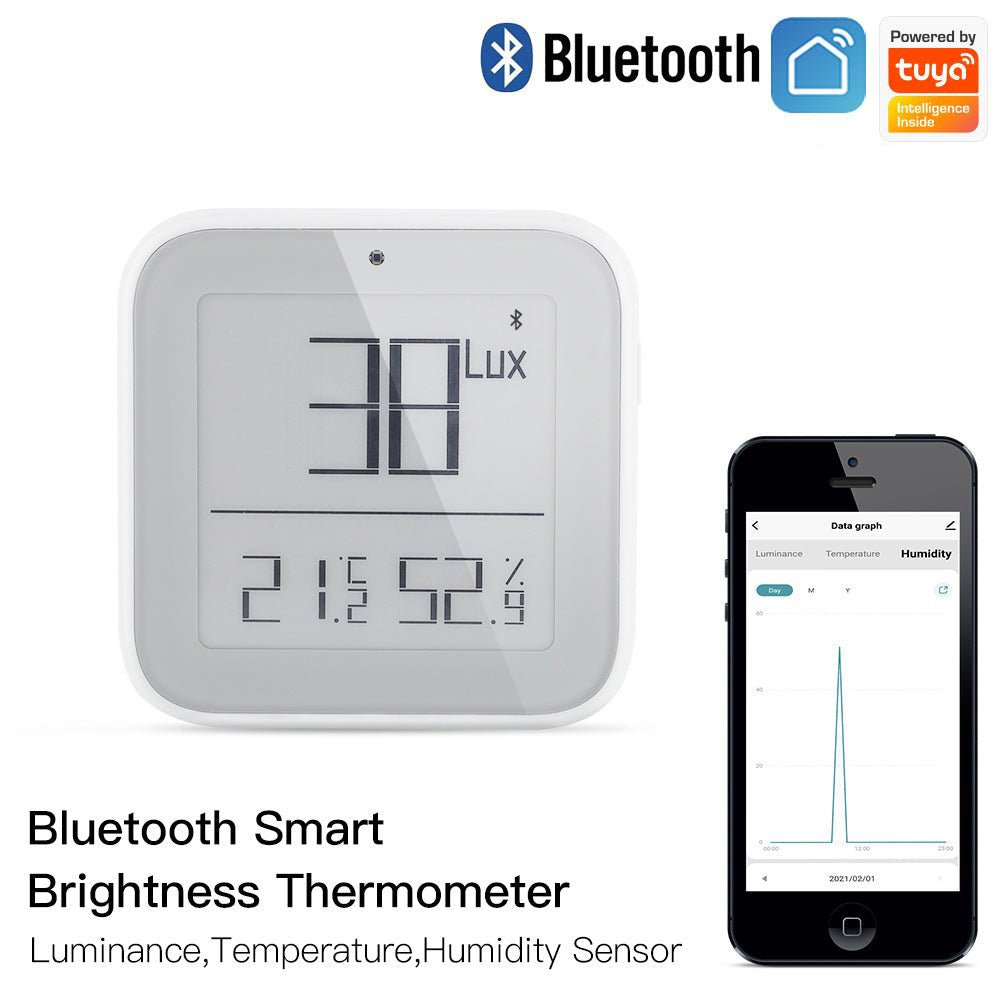 Zigbee/Bluetooth Smart Brightness Thermometer Real-time Light Sensitive Temperature and Humidity Detector