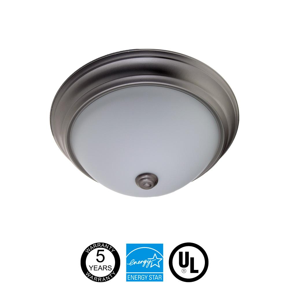 Flush Mount Round LED Ceiling Light With Brushed Nickel Finish - 18W - 1000 lumens - 3000K - Lumimuse