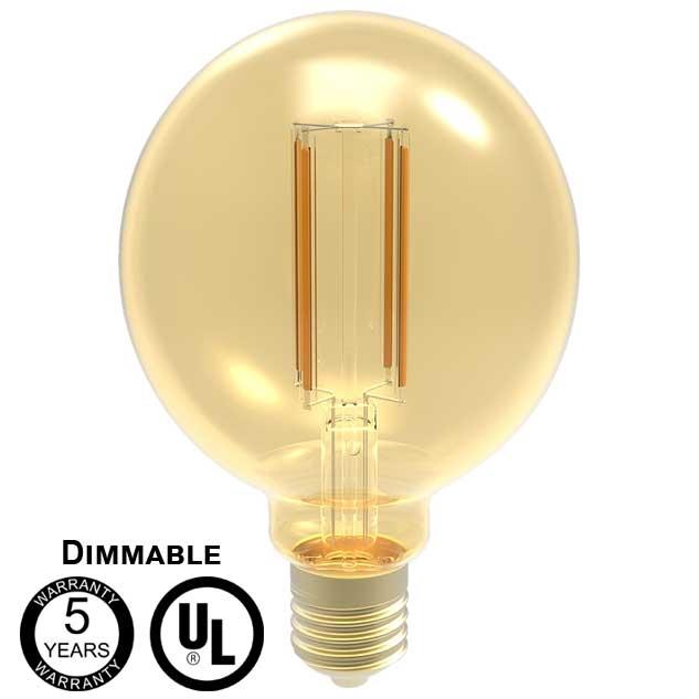 G30 LED Filament Bulb - E26 Medium Base - 5W - 400 Lumens - 2200K - Dimmable - Lumimuse