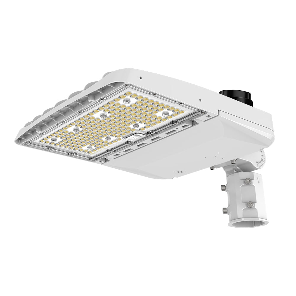 Vela I LED Parking Lot Light - White Finish - 4 Wattage Selectable - 3 CCT Selectable - 23,000 Lumens - Type III - 120-277V - 400W Equal