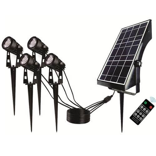 Quad Warm White Solar Spot Light - Lumimuse