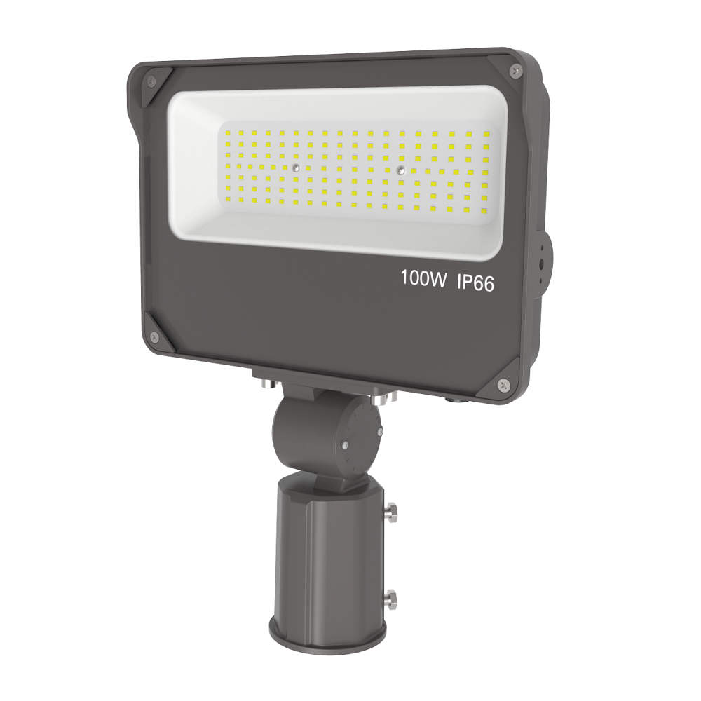 LumiMuse LED Outdoor Flood Light with Photocell - 100W - 120-277V - 15000 lumens - 5000K - 320W Equal